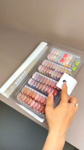 Sổ đựng móng cao cấp Plastic + Mica trong suốt 180 móng size LỚN