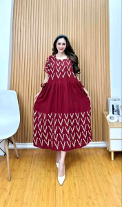 Batik Daster Dress Bahan Katun/Rayon Tebal Nyaman DipakaiBaju Batik Terbaru 2025