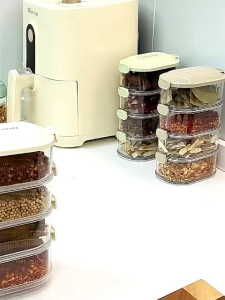 AJW1919: Aksesoris Dapur Praktis untuk Kotak Penyimpanan Makanan & Tempat Bumbu