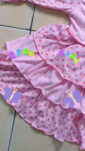 Gamis Bayi Set Jilbab Dress Gamis Anak Perempuan Umur 2 Tahunan Motif Kucing