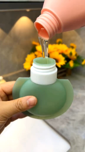 1set/3pcs Silicone Travel Refillable Bottle 90ML