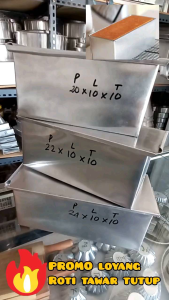 PROMO HARGA LOYANG CETAKAN KUE ROTI TAWAR + TUTUP BANYAK UKURAN BAHAN ALUMUNIUM TEBAL