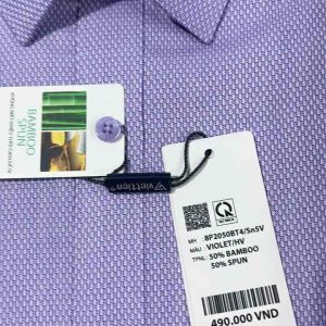 Áo sơ mi viettien ngắn tay lai ngang fom regular fit (8P2050)