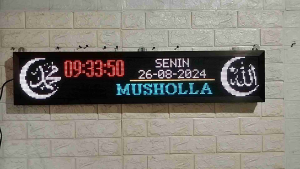 Jam Masjid Digital Running Text Full Warna