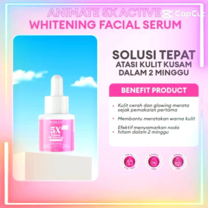 Paket 3 in 1 animate serum mencerahakan dan meremajakan kulit wajah perawatan wajah berjerawat