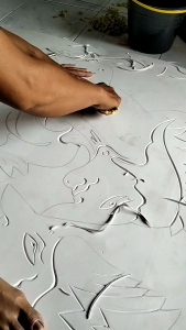 Sepasang Wayang Rama dan Shinta bahan spon karet untuk dekorasi dll