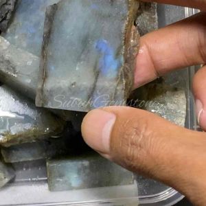 Lempengan Batu Labrador Natural: Bahan Batu Akik Berkualitas