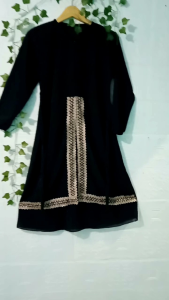 Gamis Anak Ceruty Babydoll Mix Renda Mewah Model Buka Tutup Usia 5-13 Tahun