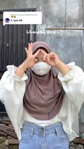 hijab bergo kenan/hamidahhijab sporthijab sekolah terbaru bergo oval polos uk.L