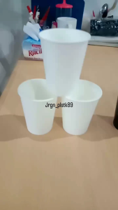 Hot Paper Cup / Gelas Kertas 9oz Polos Motif Gagang 50Pcs
