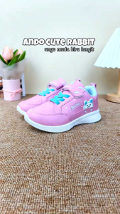 Sepatu Ando Cute Rabbit Velcro Perekat Ungu Muda Biru Langit Purple Sky Blue
