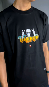 Raden Skygo T-shirt Vintage Style R007 Jet Black