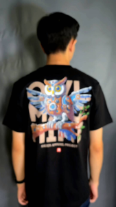 Raden Skygo T-shirt Owl Machine R059 Jet Black