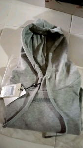 HUMMEL Legacy Woman Cropped Hooded Sweatshirt Grey (M Size)
