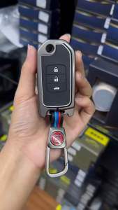 Key case HONDA เคสโลหะสีไทเทเนียม พร้อมพวงกุญแจ ตรงรุ่น Jazz GK Civic FB2014 (กุญแจพับ) รหัสสินค้า HD-10