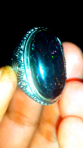Cincin Black Opal Sempur Banten Jarong Natural Bahan Ranting