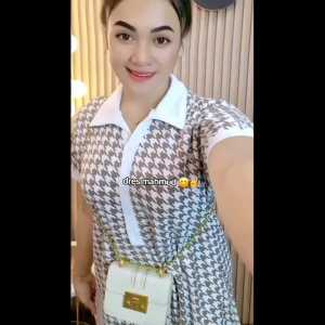 Dress Samira Model Midi Kerah Kombinasi