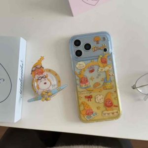 Cute Funny Wireless Charging Star Twinkle Boy With Magnetic Bracket Phone Case For iPhone 15,16,17,pro pro max