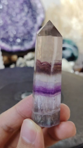 Natural High Grade Rainbow Fluorite Crystal Point Ornament FFP14 #CrystalPoint #Naturalcrystal #homedecor