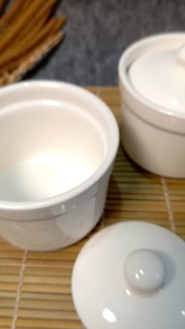 MANGKOK KERAMIK TUTUP PUTIH 260ml 10cm