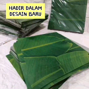 Wax Paper / Kertas Nasi Laminasi Motif DAUN PISANG UK. 20x20 [ 100 PCS ] ~ DESAIN BARU