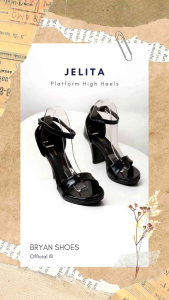 Bryan Jelita Platform Heels Tali 5cm 9cm Glossy Size 36-43 Sepatu Hak Tinggi High Heels Tebal Simple