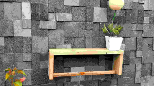 Rak Dinding Tempel Minimalis | Rak Dinding Kayu + Gantungan