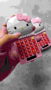 Kalkulator Hellokitty Calculator Dagang 8Digits Kepala Hellokitty Dual Power Solar & Battery 966