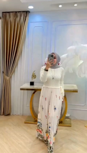 Dress anjani 4 - rajut mix plisket import china Ld 110 Pb 138