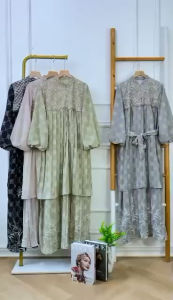 Qhabysan Dress Ceruty BabyDoll / Dress Wanita Lebaran Terbaru 2024