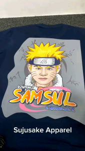 Baju Kaos Atasan Pria Wanita Uzumaki Samsul Konoha Kocak Murah Keren Warna Hitam Model Terbaru 2024