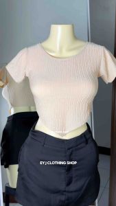 BUY 1 TAKE 1 (2PCS) Elle Scoop Neck Top For Women Womenswear Lady Short Sleeve Everyday