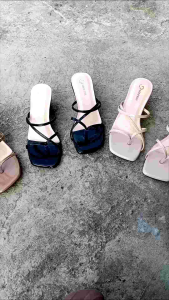 sandal heels wanita terbaru hak 5cm sol karet