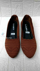 LL 04 SEPATU WANITA BALET RAJUT FLAT SHOES SOL KARET
