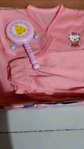 Megasari/ Baby Gift Set Kado Bayi baru lahir 0- 3 bulan baju piyama panjang dan rattle