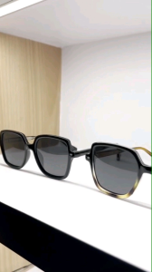 แว่นกันแดด KIRARI JAPAN 🇯🇵 เลนส์ดำกรอบกระ Polarized ขนาด 49-19-151 UV400 แท้ พร้อมอุปกรณ์ คุณภาพญี่ปุ่น