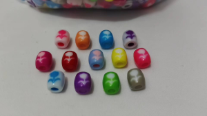 250grams (est.290pcs) Tulip Flower Barrel Beads Big Hole 12mm Acrylic Beads DIY Bracelet Necklace Keychain Jewelry Making Accessories