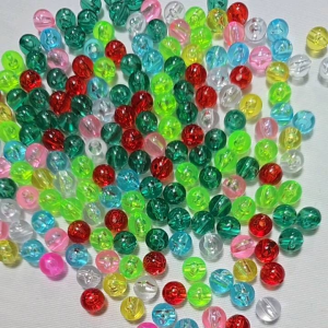 ลูกปัดใส 100 เม็ด ลูกปัด ลูกปัดกลม ขนาด 6 มิล 8 มิล