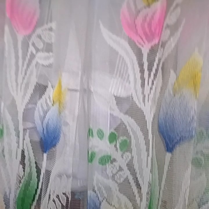 VITRAS GORDEN MOTIP BUNGA MATAHARI DALEMAN GORDEN JENDELA GORDEN TERANSPARAN