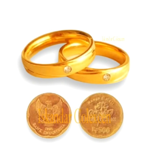 1 Pcs Cincin KOIN LOGAM 1991 Perhiasan Wanita Elegan Terbaru Tahan Karat Tidak Mudah Luntur Elegan