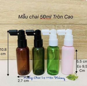 Chai Chiết Vòi NhấnNắt BậtXịt Phun Sương 50ml-Chai Pet trong suốt chiết Mỹ phẩmnước gel rửa tay.