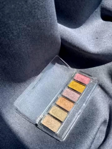 Set bột tráng gương dạng nén 6 màu trang trí nail