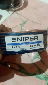 kabel listrik serabut dobel transparan ukuran  2x80 30 yard merk sniper warna random