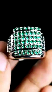 Batu Permata Green Sapphire Tabur 42 Mata Stample Kristal Top Luster - Warna Bermain Hijau