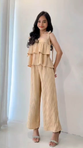 Girls Layered Ruffle Top Wide Leg Pants Outfit Kids Casual Summer Fashion Clothes 8-12 Years