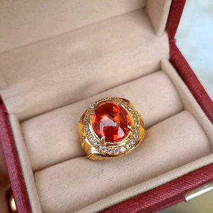Cincin Batu Fire Opal Super Mewah