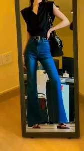 SELUAR JEANS BOOTCUT 🫰 UNTUK PERUMPUAN KAIN TERBAIK AND BER GETAH PAKAI COMFORTABLE READY STOCK FOR SALE