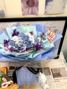 蓝蓝的钞票花束 Blue Money Rose Bouquet 情人节 母亲节 礼物 钱花束 Duit Bouquet Money flower bunga Mothers Day Valentine surprise Gift