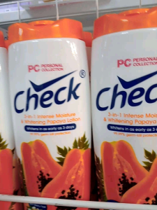 PC Personal Collection Check 3-in-1 Intense Moisture & Whitening Papaya Lotion Blooming Papaya 3 Days Whitening 40% More
