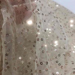 Vải kim sa lưới màu da co giãn đẹp sang [khổ 1m5]may đầm váy thiết kế thời trang